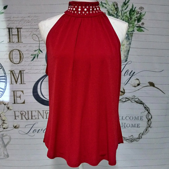 7th Avenue New York & Co Tops - 7th Avenue New York & Co Red Halter Top.